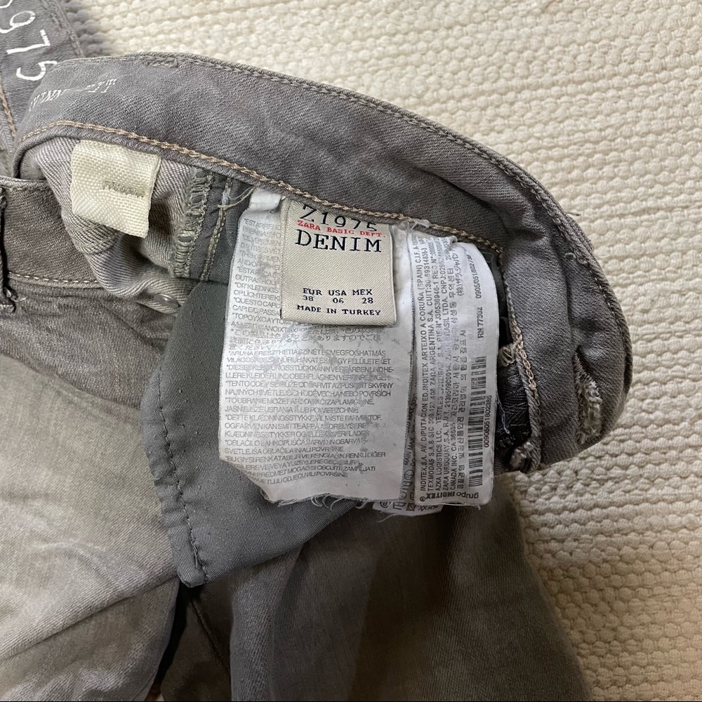 Zara Z1975 Low Rise Skinny Gray Basic Denim Jean Size US6 - Picture 3 of 10